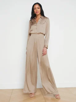 L'AGENCE Sets|Spring Collection|Nina Crinkle-Effect Blouse Cappuccino