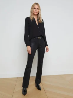 L'AGENCE All Things Black|Essentials|Nina Silk Blouse Black