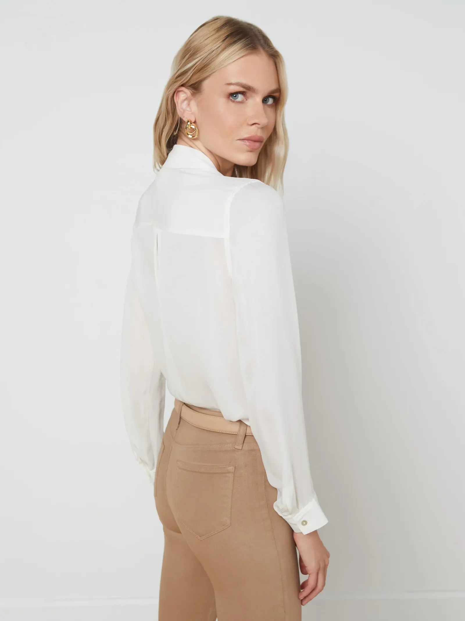 L'AGENCE Nouveau Whites|Essentials|Nina Silk Blouse Ivory