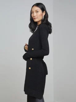 L'AGENCE All Things Black|Back in Stock|Noe Double-Breasted Cardigan Black