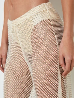 L'AGENCE Spring Collection|Swimwear|Noemi Mesh Cover-Up Pant Champagne