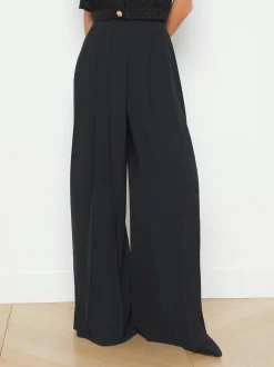 L'AGENCE All Things Black|Spring Collection|Nova Pleated Wide-Leg Pant Black