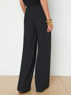 L'AGENCE All Things Black|Spring Collection|Nova Pleated Wide-Leg Pant Black