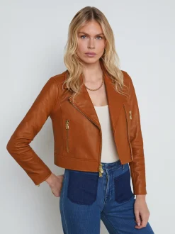 L'AGENCE Spring Collection|Best Sellers|Onna Leather Jacket Umber