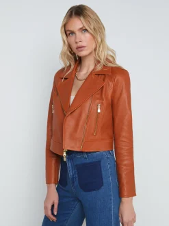 L'AGENCE Spring Collection|Best Sellers|Onna Leather Jacket Umber