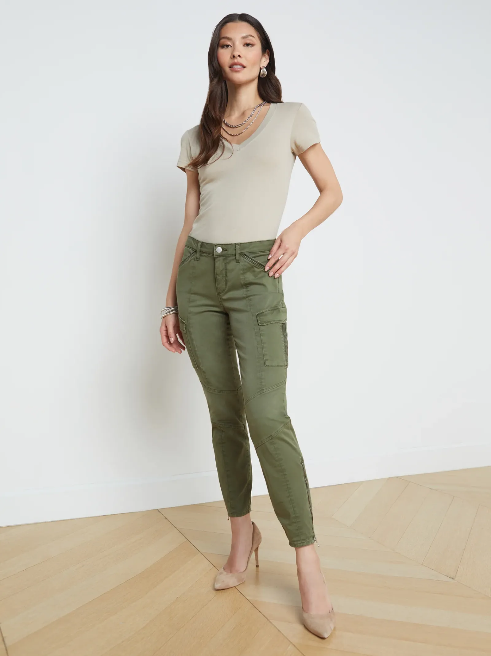 L'AGENCE Cargo Pants|Cargo Pants|Patton Cargo Skinny Pant Brigade