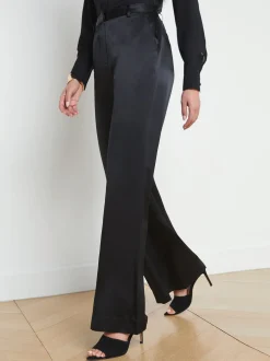 L'AGENCE All Things Black|Sets|Pilar Silk Wide-Leg Pant Black Silk