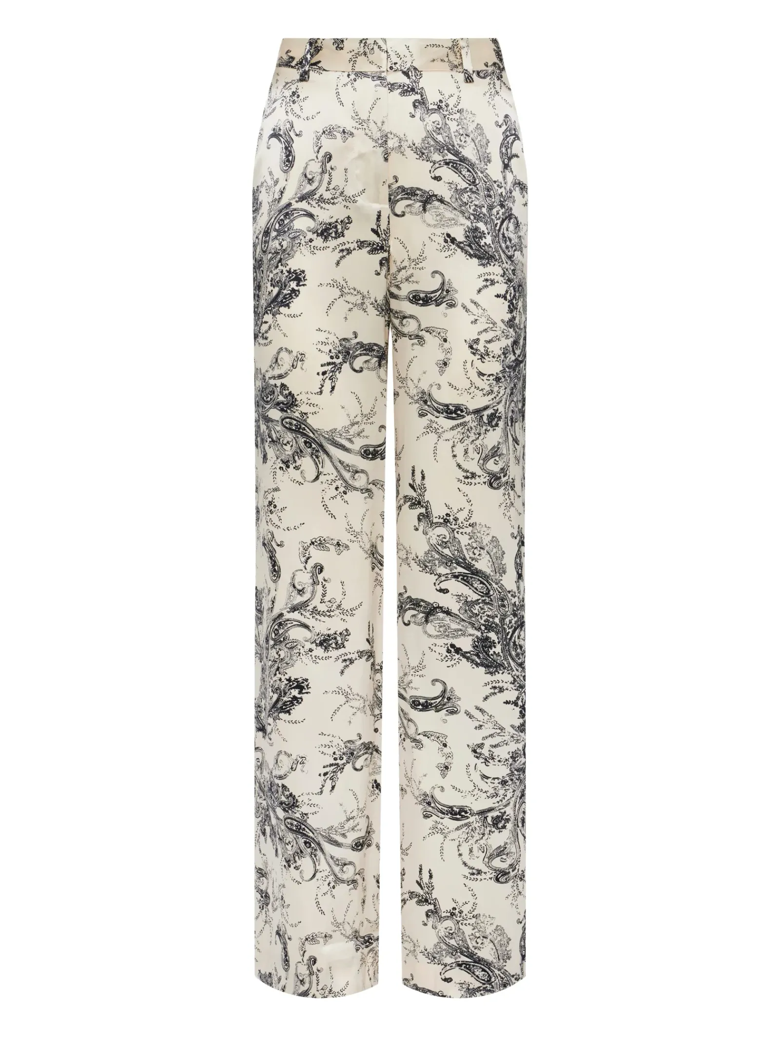 L'AGENCE Sets|Print Edition|Pilar Silk Wide-Leg Pant Ecru/Black Sketch Paisley