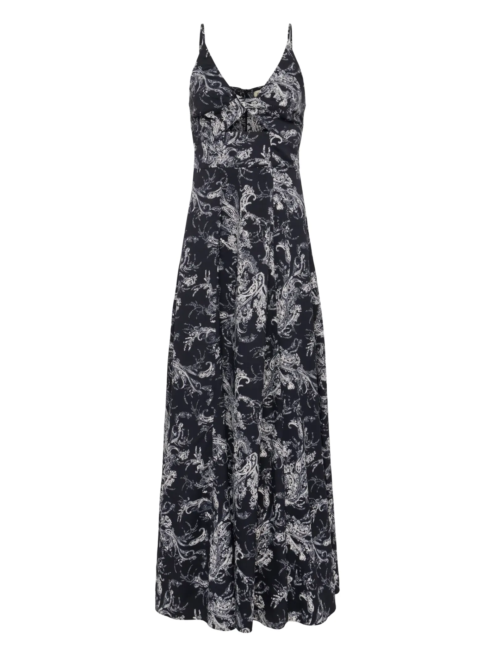 L'AGENCE Print Edition|Spring Collection|Porter Twist-Front Dress Black/Ecru Sketch Paisley
