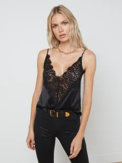 L'AGENCE All Things Black|Back in Stock|Priya Lace Camisole Tank Black