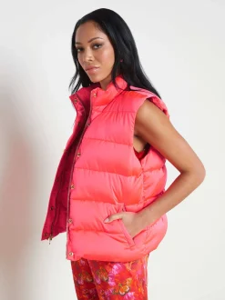 L'AGENCE Spring Collection|Blazers & Jackets|Rae Puffer Vest Neon Coral