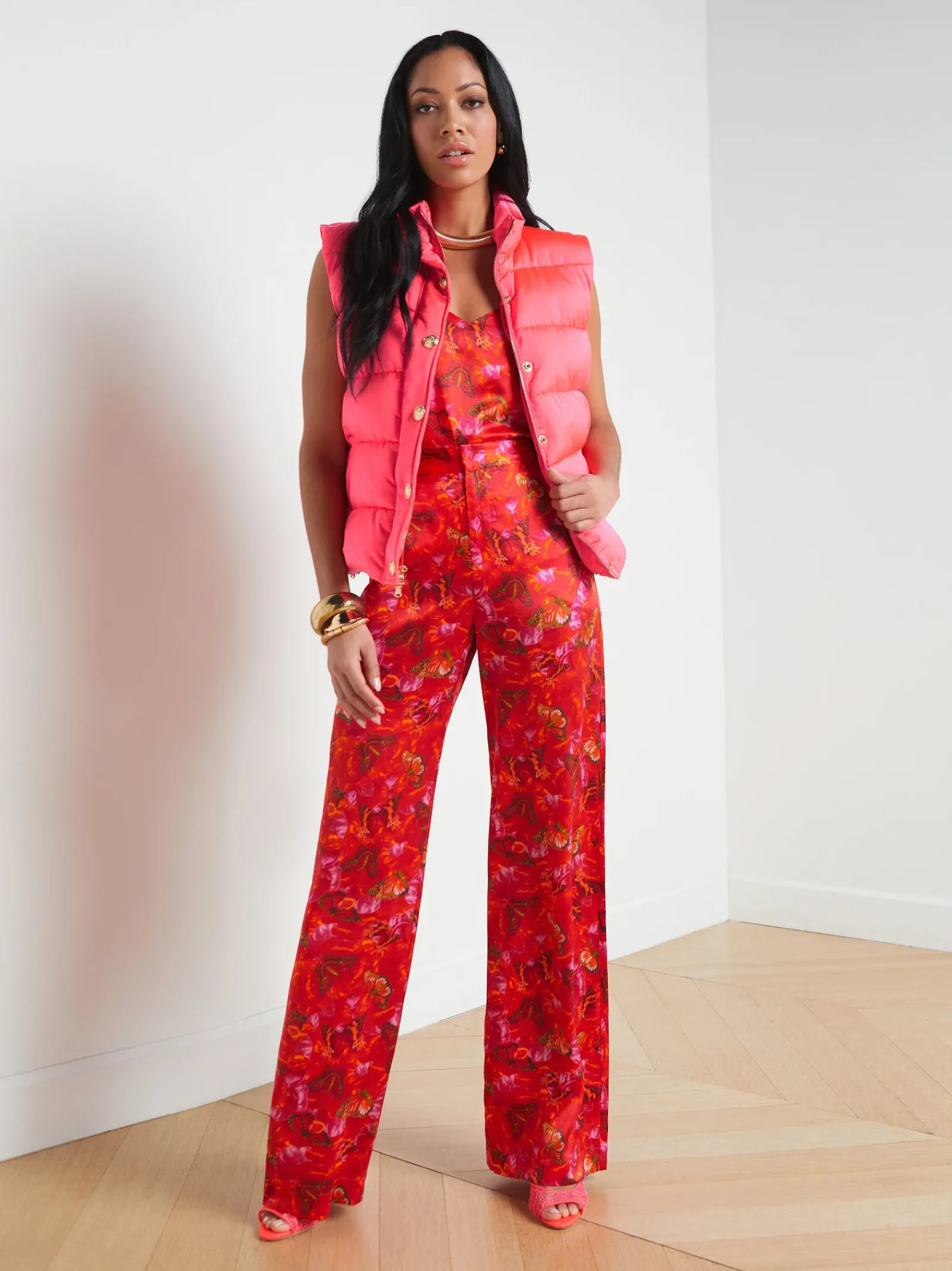 L'AGENCE Spring Collection|Blazers & Jackets|Rae Puffer Vest Neon Coral