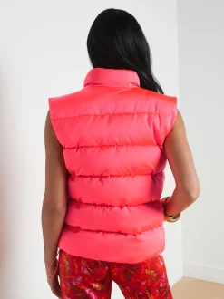 L'AGENCE Spring Collection|Blazers & Jackets|Rae Puffer Vest Neon Coral