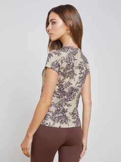 L'AGENCE Print Edition|Tees|Ressi Fitted Tee Macaroon Multi Safari Scenic