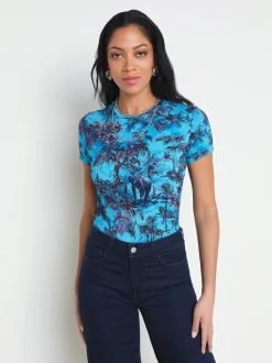 L'AGENCE Back in Stock|Spring Collection|Ressi Fitted Tee Blue Multi Jungle Toile