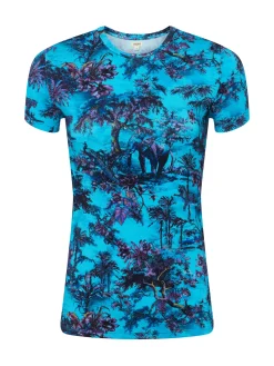 L'AGENCE Back in Stock|Spring Collection|Ressi Fitted Tee Blue Multi Jungle Toile