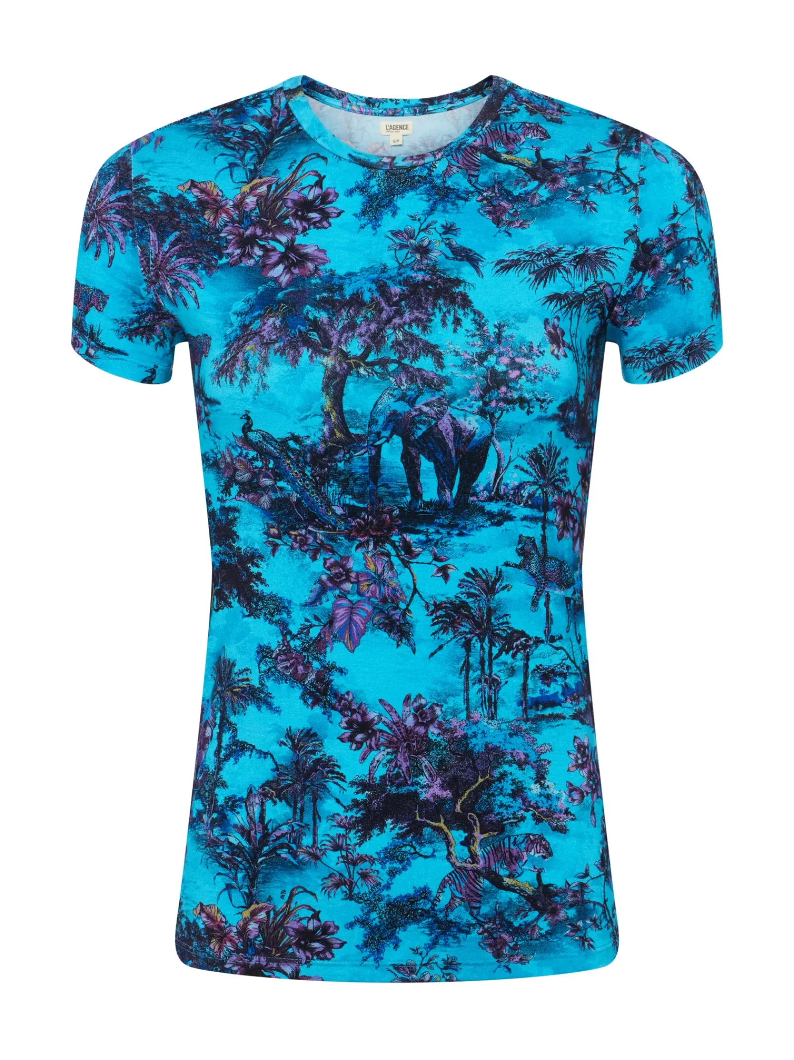 L'AGENCE Back in Stock|Spring Collection|Ressi Fitted Tee Blue Multi Jungle Toile