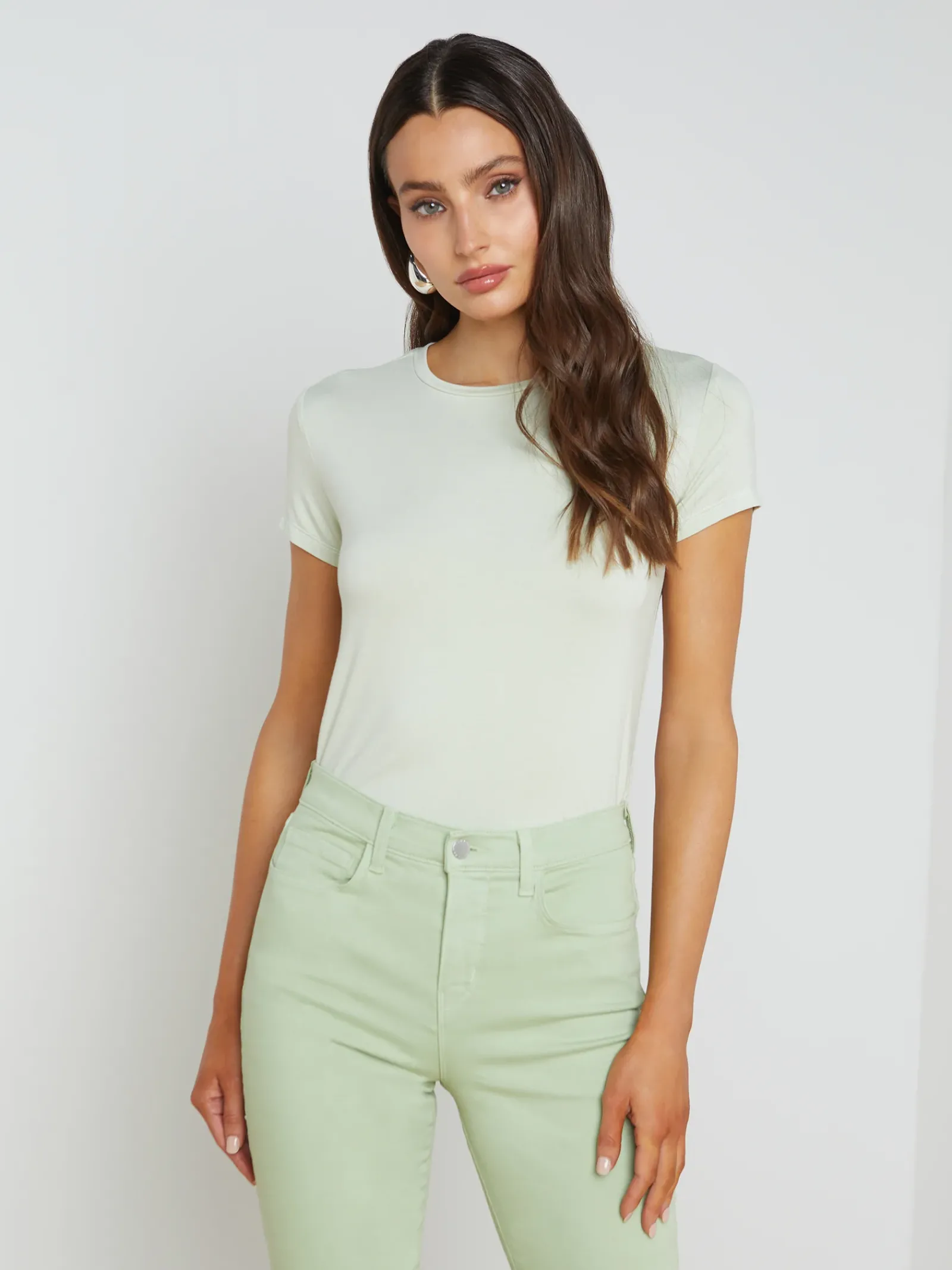 L'AGENCE Spring Collection|Tees|Ressi Fitted Tee Light Moss