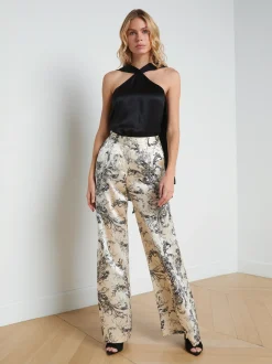 L'AGENCE All Things Black|Spring Collection|Riviera Silk Halter Top Black