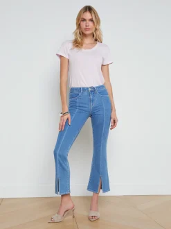 L'AGENCE Spring '24 Catalog|Petite|Rue Split-Hem Cropped Jean Vienna