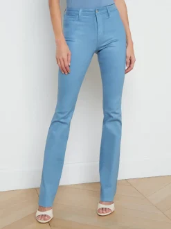 L'AGENCE Spring Collection|Straight|Ruth Coated Straight-Leg Jean Blue Mist Coated