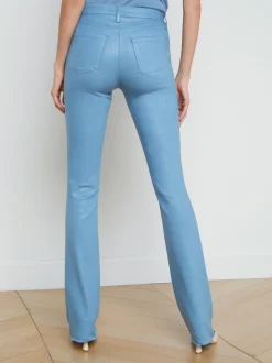 L'AGENCE Spring Collection|Straight|Ruth Coated Straight-Leg Jean Blue Mist Coated