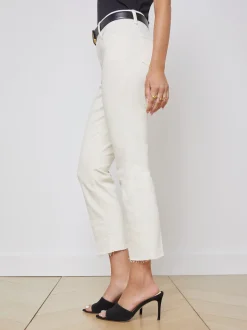 L'AGENCE Petite|Straight|Sada Slim-Leg Cropped Jean Vintage White
