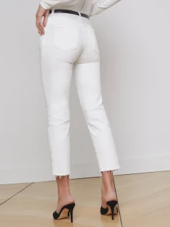L'AGENCE Nouveau Whites|Petite|Sada Slim-Leg Cropped Jean Blanc