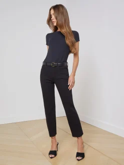L'AGENCE All Things Black|Petite|Sada Slim-Leg Cropped Jean Black