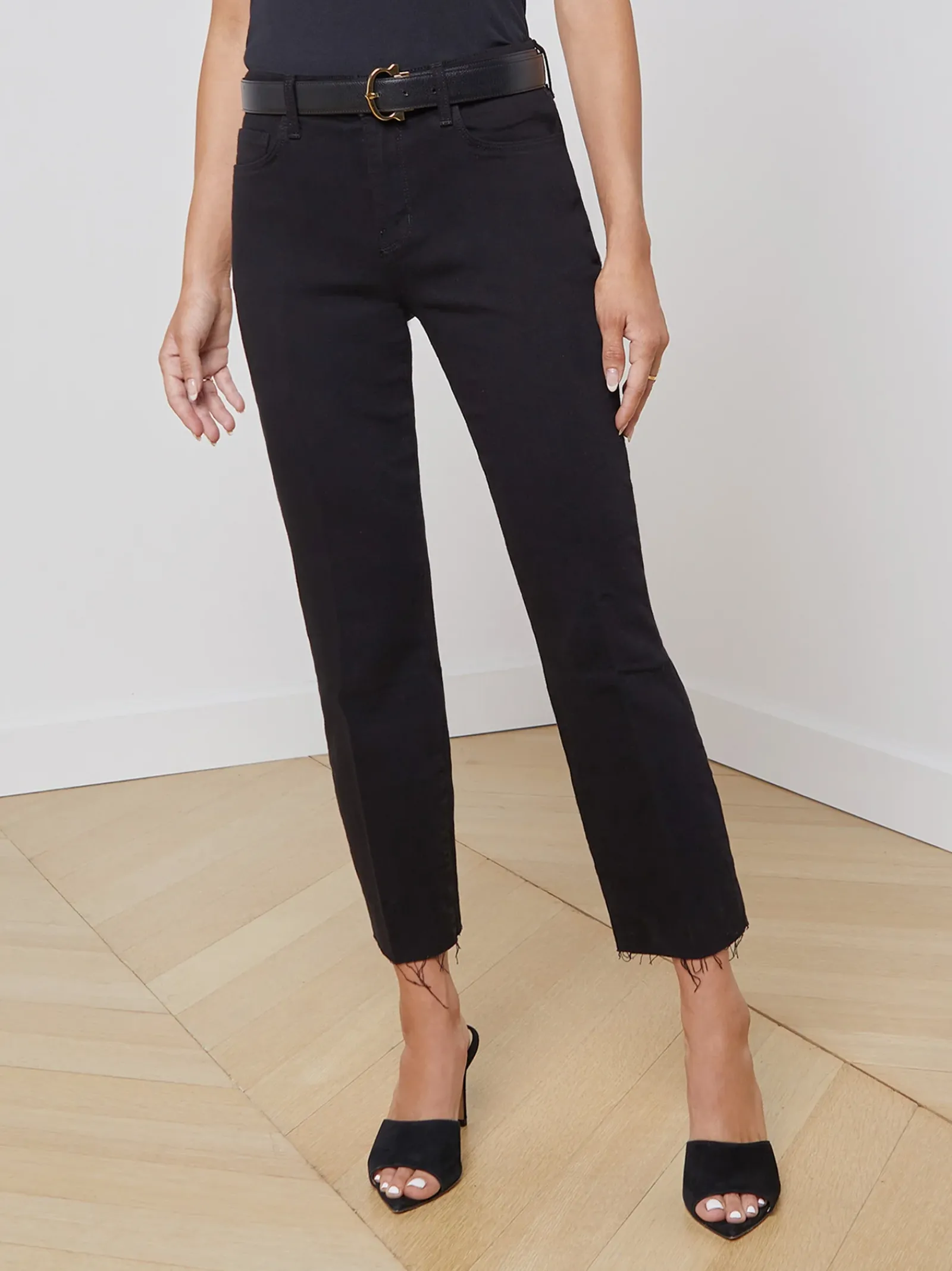 L'AGENCE All Things Black|Petite|Sada Slim-Leg Cropped Jean Black