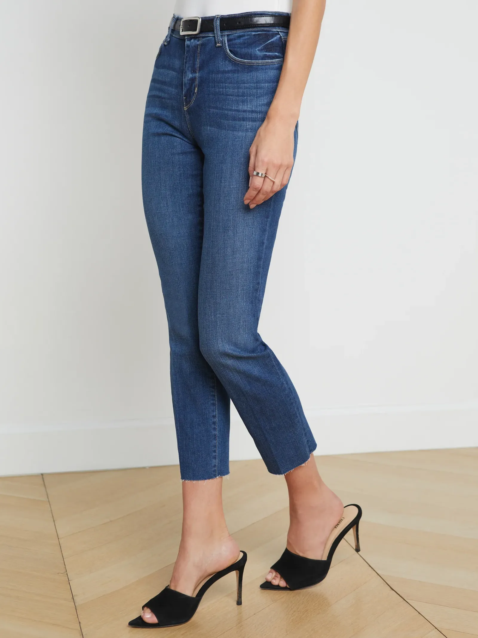 L'AGENCE Petite|Straight|Sada Slim-Leg Cropped Jean Laredo