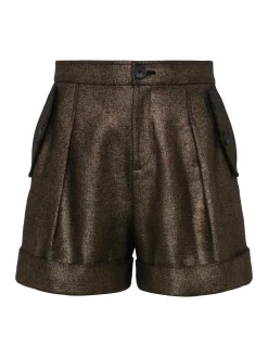 L'AGENCE Spring Collection|Linen|Safari Cotton-Linen Short Black/Gold