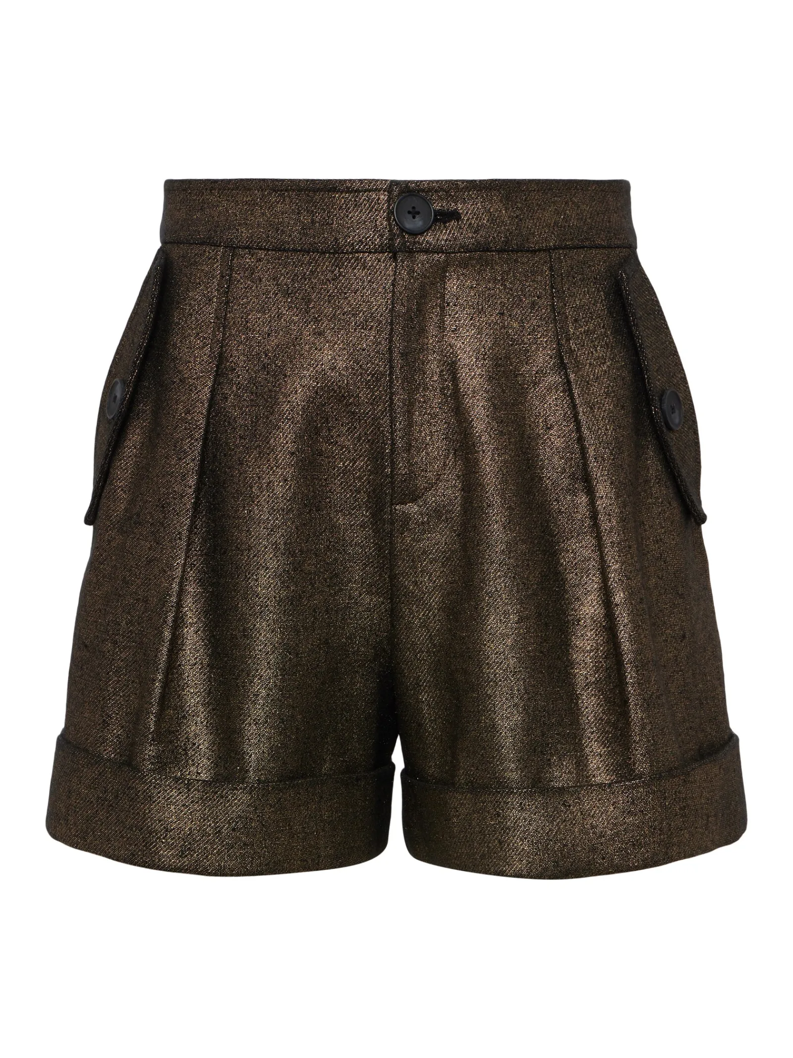 L'AGENCE Spring Collection|Linen|Safari Cotton-Linen Short Black/Gold
