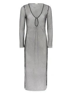 L'AGENCE Spring Collection|Swimwear|Sara Mesh Cover-Up Dress Black