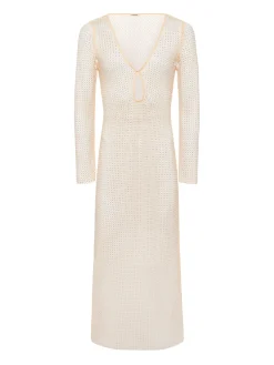 L'AGENCE Spring Collection|Swimwear|Sara Mesh Cover-Up Dress Champagne