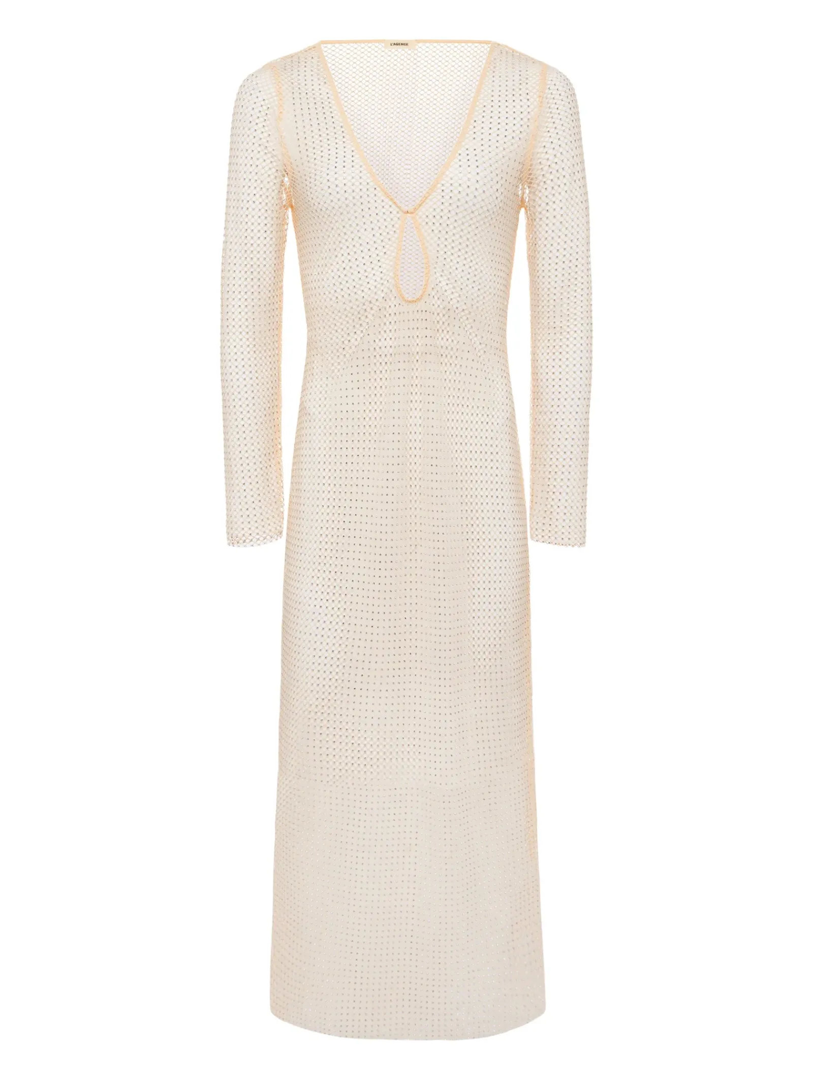 L'AGENCE Spring Collection|Swimwear|Sara Mesh Cover-Up Dress Champagne