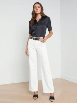L'AGENCE Wide & Relaxed|Spring Collection|Scottie Wide-Leg Jean Blanc