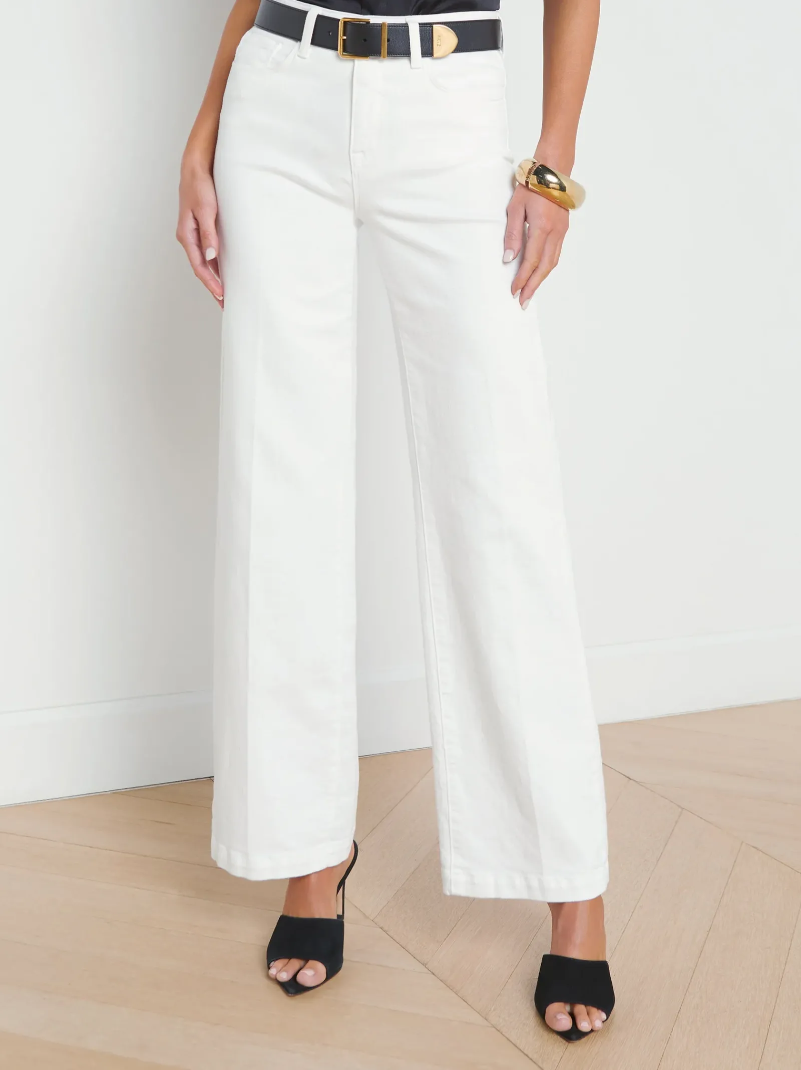 L'AGENCE Wide & Relaxed|Spring Collection|Scottie Wide-Leg Jean Blanc