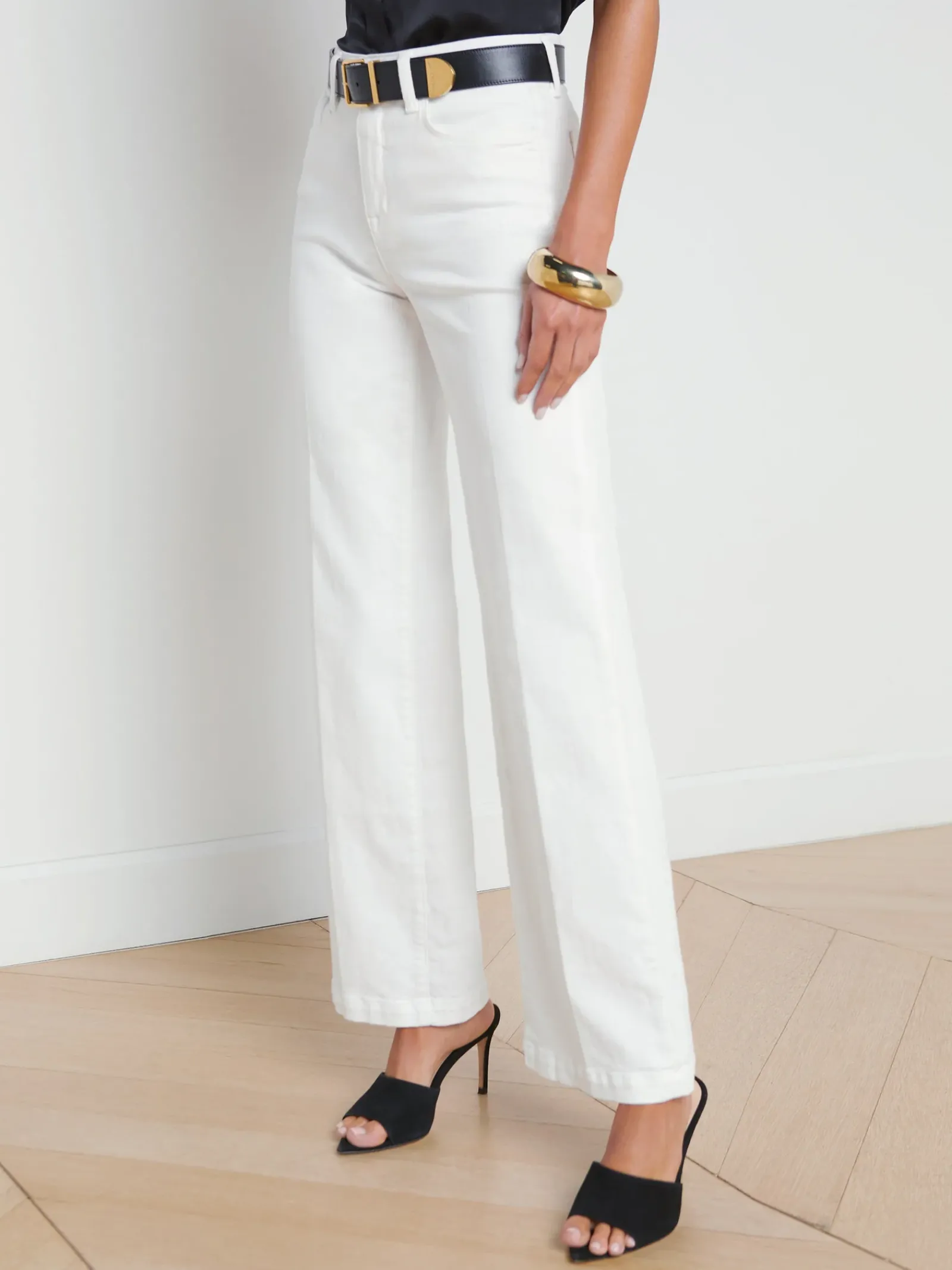 L'AGENCE Wide & Relaxed|Spring Collection|Scottie Wide-Leg Jean Blanc