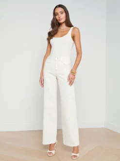 L'AGENCE Nouveau Whites|Back in Stock|Scottie Wide-Leg Jean Macadamia