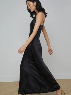 L'AGENCE Essentials|Silks|Serita Silk Slip Dress Black