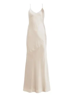 L'AGENCE Essentials|Silks|Serita Silk Slip Dress Champagne