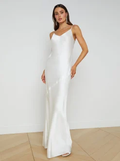 L'AGENCE Nouveau Whites|Essentials|Serita Silk Slip Dress White