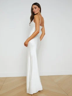 L'AGENCE Nouveau Whites|Essentials|Serita Silk Slip Dress White