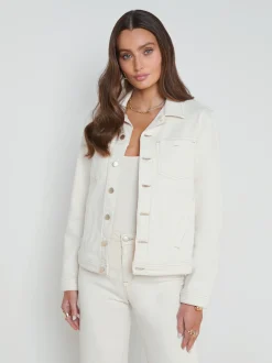 L'AGENCE Nouveau Whites|Spring Collection|Shuri Denim Jacket Macadamia