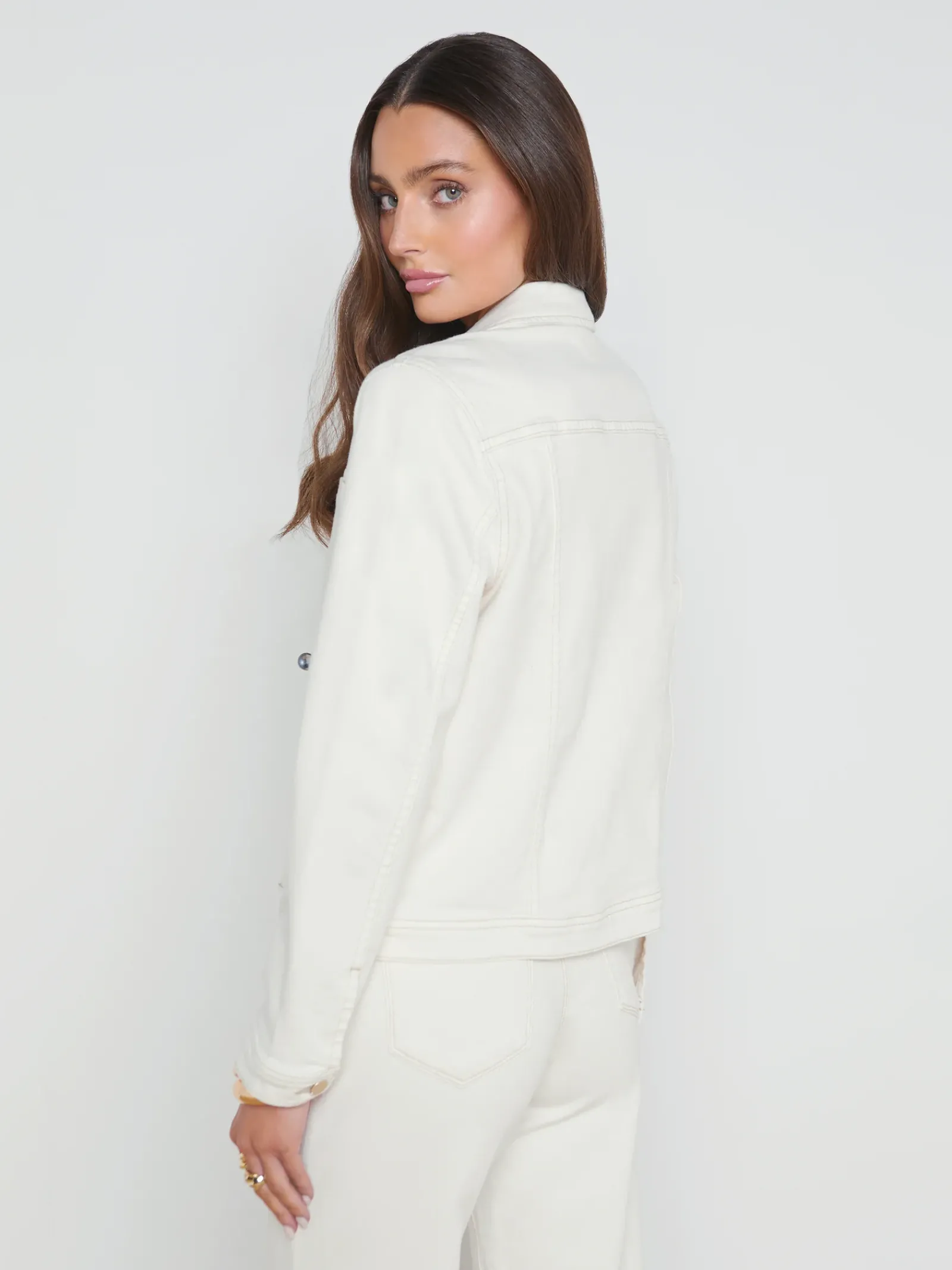 L'AGENCE Nouveau Whites|Spring Collection|Shuri Denim Jacket Macadamia