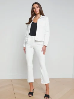 L'AGENCE Denim Jackets|Spring Collection|Shuri Denim Jacket Blanc