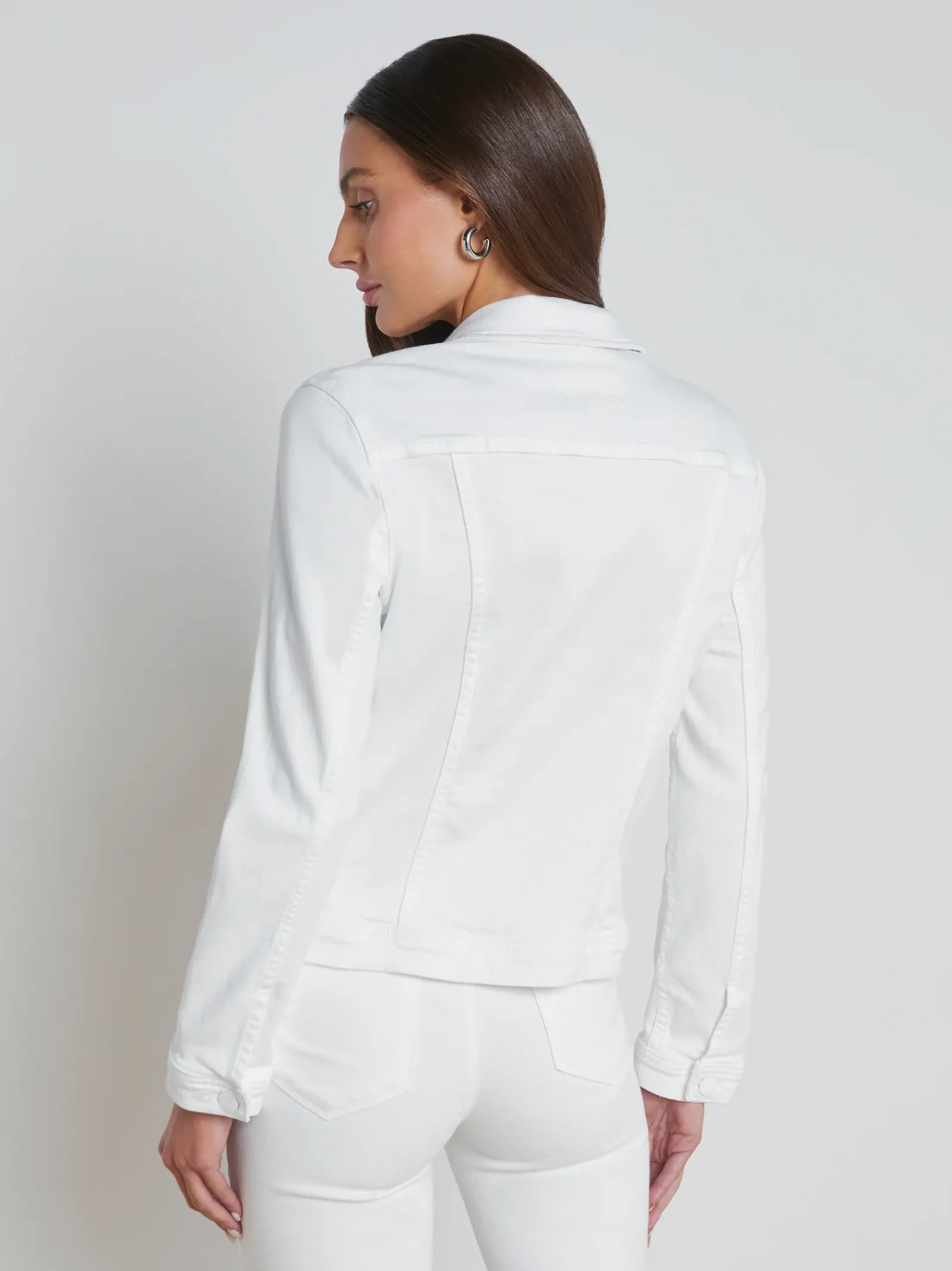 L'AGENCE Denim Jackets|Spring Collection|Shuri Denim Jacket Blanc