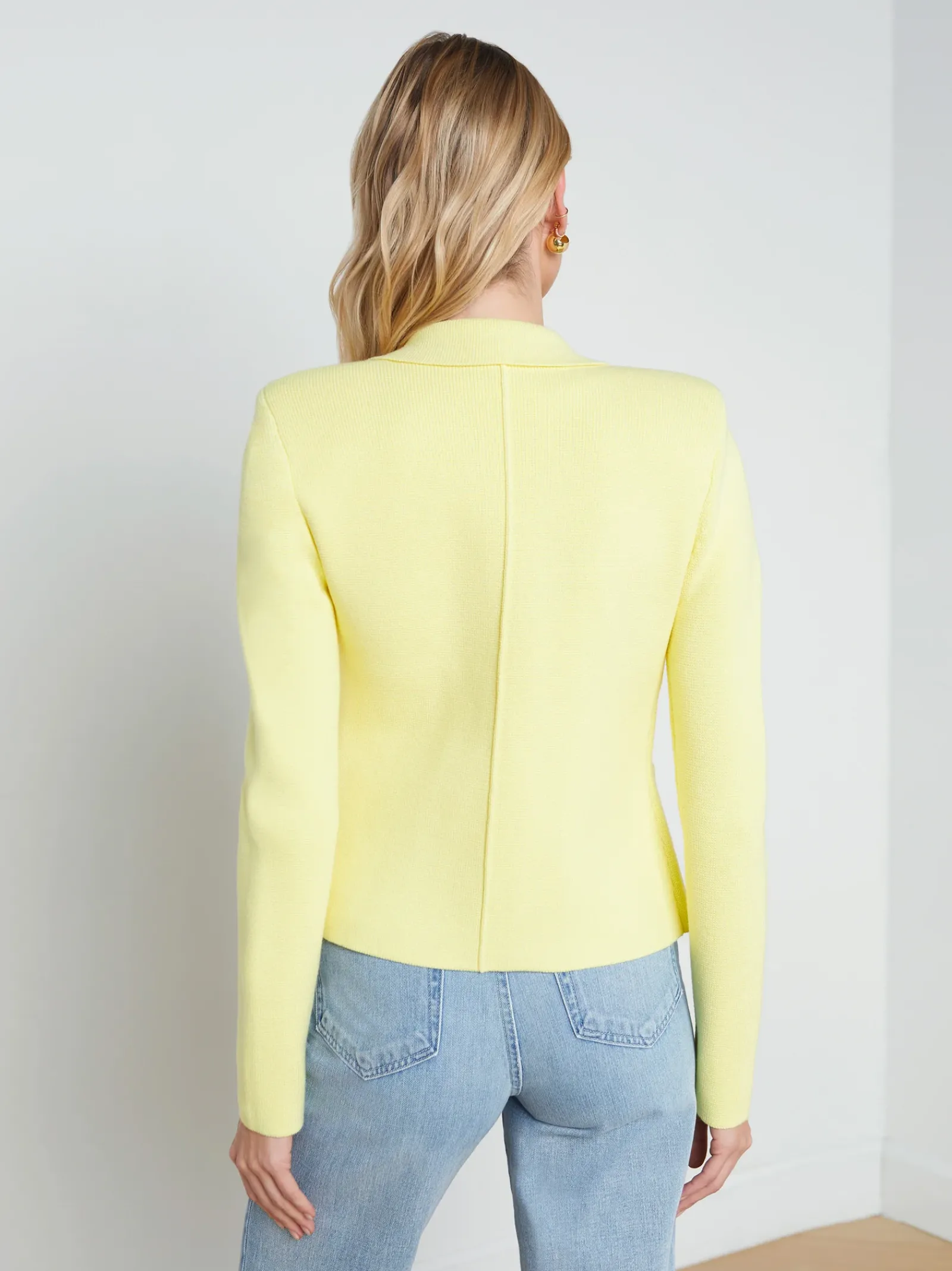 L'AGENCE Spring Collection|Knitwear|Sofia Knit Blazer Yellow Sorbet