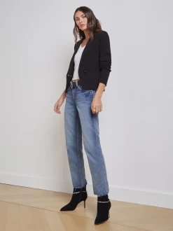 L'AGENCE All Things Black|Back in Stock|Sofia Knit Blazer Black